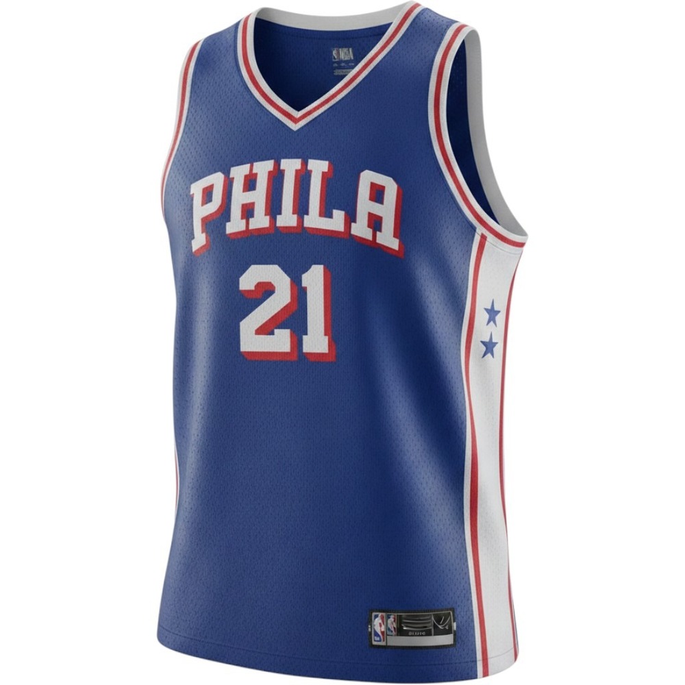 Philadelphia 76ers #21 NBA Jersey Men's 2XL Blue Swingman Style Basketball NWT